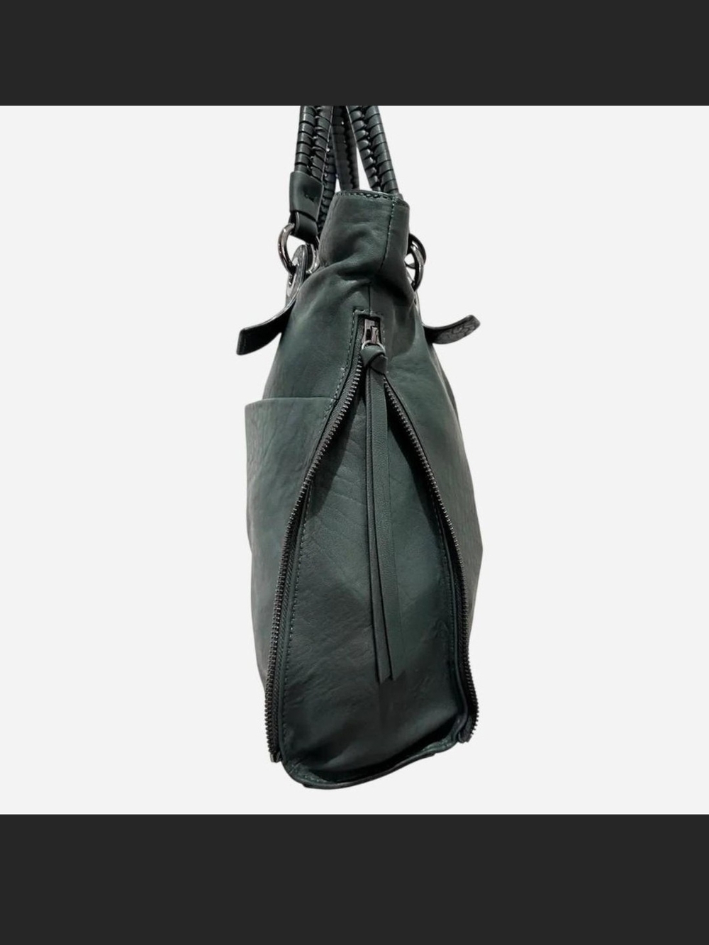Vince Camuto Myri Deep Jade Lamb Leather Shoulder Bag - Picture 5 of 11